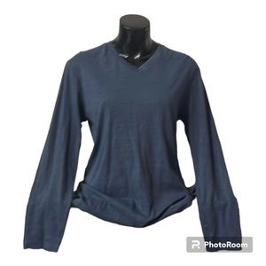 NWOT | Long Sleeve V•Neck Shirt | Uniqlo | Navy Blue | Men’s Large